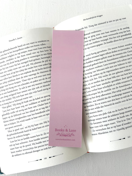 Roze bloemen boekenlegger