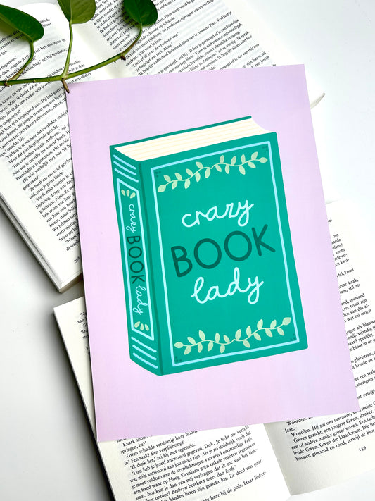A4 Poster “Crazy book lady”