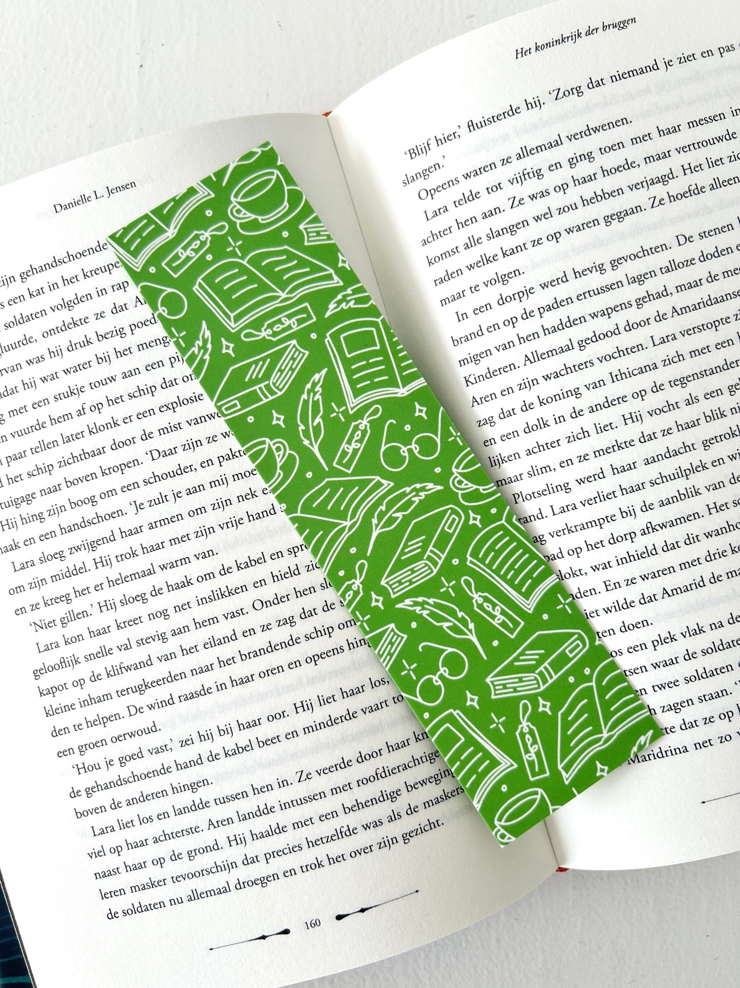 Groene bookish boekenlegger