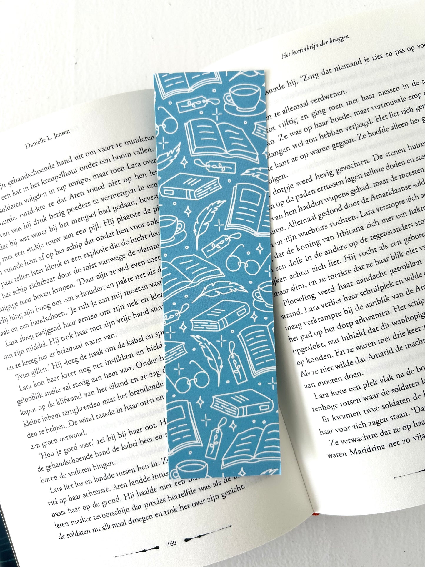 Blauwe bookish boekenlegger