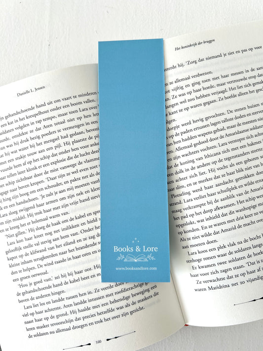 Blauwe bookish boekenlegger