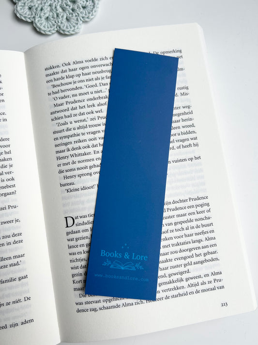 Blauwe romantasy boekenlegger